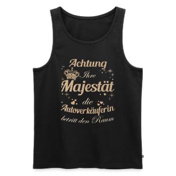 Autohändler Frauen-Majestät Damen Autoverkäuferin - Männer Premium Bio Tank Top - Schwarz - Vorne - Michal (187cm)
