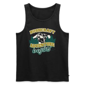 Bushcrafter Survival-adventure Outdoor Camping - Men's Premium Organic Tank Top - black - Front - Michal (187cm)