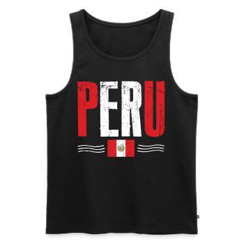 Peru Fan, Südamerika - Männer Premium Bio Tank Top - Schwarz - Vorne - AI Model Male 178 light (178cm)
