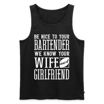 Barkeeper, Barkeeper Lustiges Zitat - Männer Premium Bio Tank Top - Schwarz - Vorne - AI Model Male 178 light (178cm)