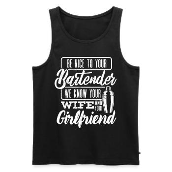Barkeeper, Barkeeper Lustiges Zitat - Männer Premium Bio Tank Top - Schwarz - Vorne - AI Model Male 178 light (178cm)