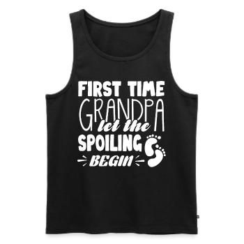 Grandpa for the first time - Men's Premium Organic Tank Top - black - Front - AI Model Male 178 light (178cm)