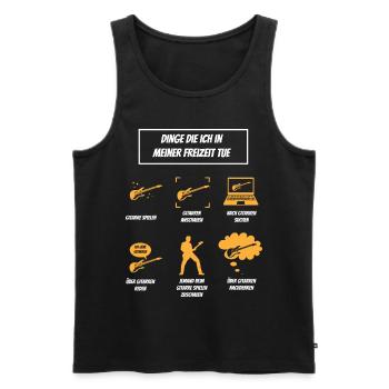 Gitarre spielen, Gitarrenspieler, Gitarrist - Männer Premium Bio Tank Top - Schwarz - Vorne - Michal (187cm)
