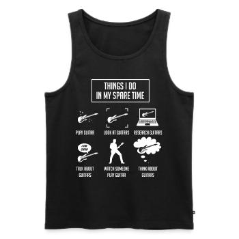 Gitarre spielen, Gitarrenspieler, Gitarrist - Männer Premium Bio Tank Top - Schwarz - Vorne - Michal (187cm)