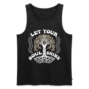 Mettez votre âme briller, chakra Astrologie - Débardeur bio Premium Homme - noir - Devant - AI Model Male 178 light (178cm)