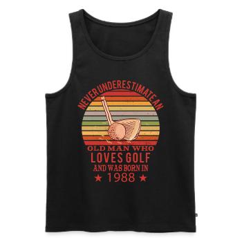 Golfer Golfer Born 1988 Birthday - Men's Premium Organic Tank Top - black - Front - Michal (187cm)