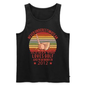 Golfer Golfer Born 2012 Birthday - Men's Premium Organic Tank Top - black - Front - Michal (187cm)