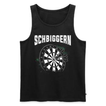 Dart Dart spielen, Schbiggern Fränkisch - Männer Premium Bio Tank Top - Schwarz - Vorne - Michal (187cm)