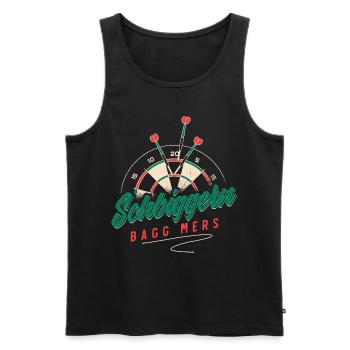 Dart Dart spielen, Schbiggern Fränkisch - Männer Premium Bio Tank Top - Schwarz - Vorne - Michal (187cm)
