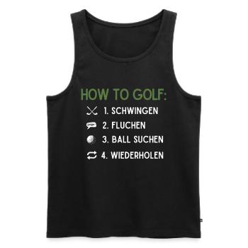 Wie Man Golf Spielt, Golfball - Männer Premium Bio Tank Top - Schwarz - Vorne - Michal (187cm)