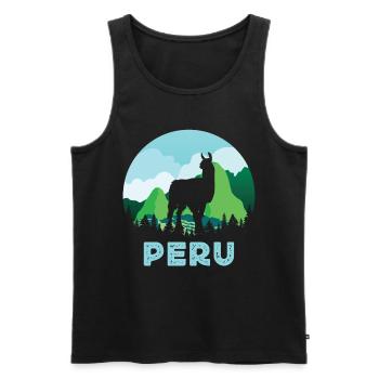 Peru, Perulama - Men's Premium Organic Tank Top - black - Front - AI Model Male 178 light (178cm)