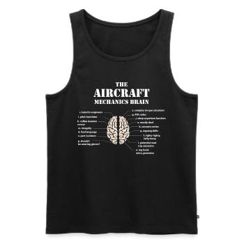 Flugzeugmechaniker-Gehirn - Männer Premium Bio Tank Top - Schwarz - Vorne - AI Model Male 178 light (178cm)