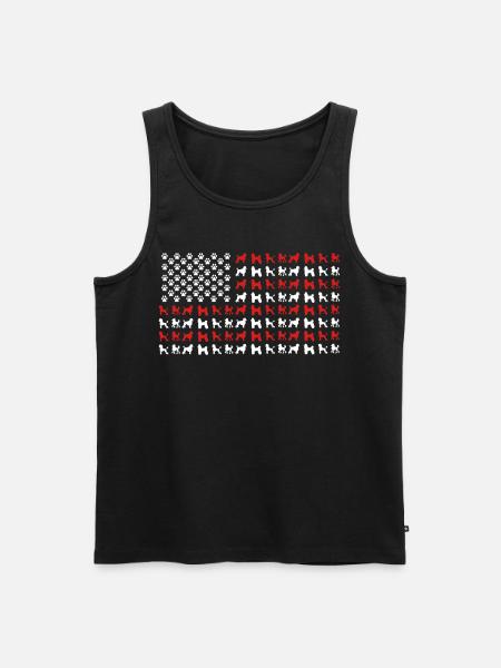 Poodle Owner, Poodle U.S. Flag - Men's Premium Organic Tank Top - black