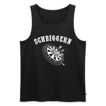 Dart Dart spielen, Schbiggern Fränkisch - Männer Premium Bio Tank Top - Schwarz - Vorne - Michal (187cm)