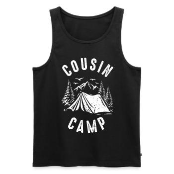 Cousin Camp, Camping en plein air - Débardeur bio Premium Homme - noir - Devant - Michal (187cm)