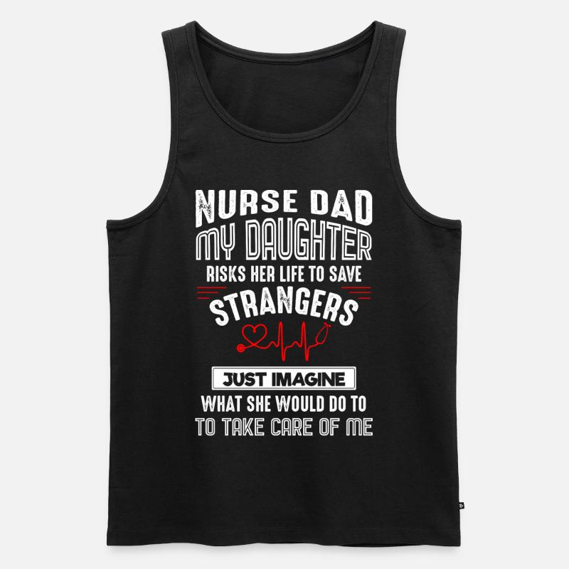 Krankenschwester Papa Geschenk - Männer Premium Bio Tank Top - Schwarz