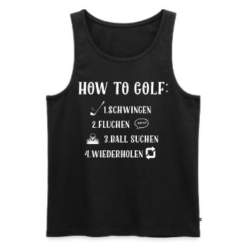 Wie Man Golf Spielt, Golfball - Männer Premium Bio Tank Top - Schwarz - Vorne - Michal (187cm)