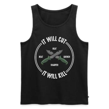 Knife maker - Men's Premium Organic Tank Top - black - Front - AI Model Male 178 light (178cm)