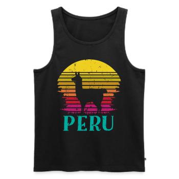 Peru, Perulama - Men's Premium Organic Tank Top - black - Front - AI Model Male 178 light (178cm)