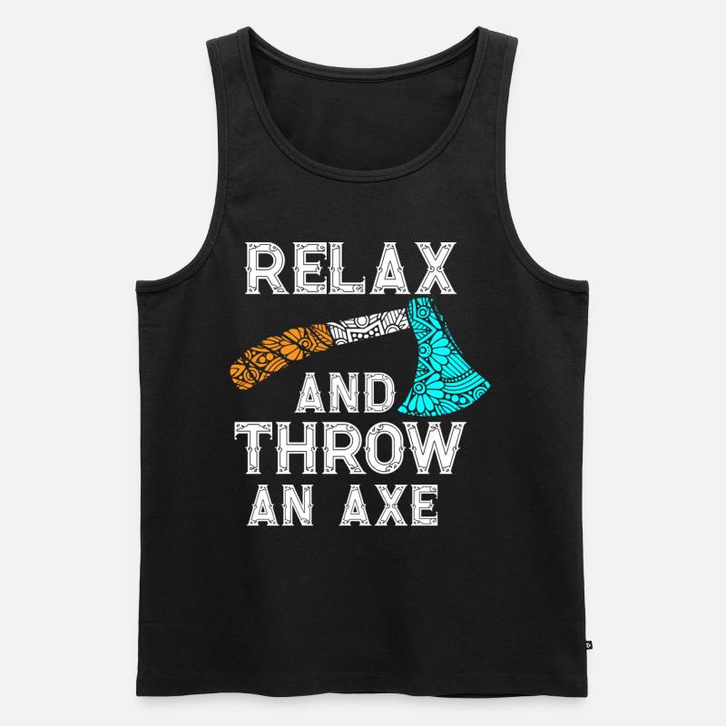 Axe Throw, Throw An Axe - Men's Premium Organic Tank Top - black