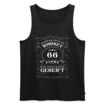 Whisky 66. Geburtstag 66 Jahre Sprüche bin wie - Männer Premium Bio Tank Top - Schwarz - Vorne - Michal (187cm)
