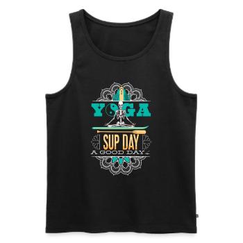 SUP paddleboarding Stand Up Paddle paddling Yoga - Männer Premium Bio Tank Top - Schwarz - Vorne - AI Model Male 178 light (178cm)
