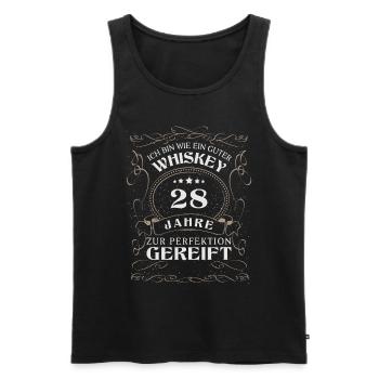 Whisky 28. Geburtstag 28 Jahre Sprüche bin wie - Männer Premium Bio Tank Top - Schwarz - Vorne - Michal (187cm)