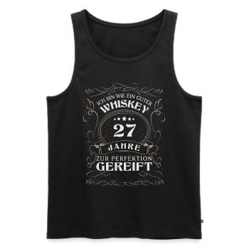 Whisky 27. Geburtstag 27 Jahre Sprüche bin wie - Männer Premium Bio Tank Top - Schwarz - Vorne - Michal (187cm)