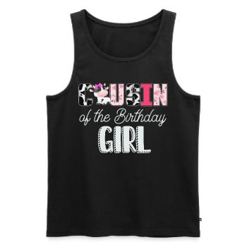 Kuhgeburtstag, Bauer Geburtstag Mädchen - Männer Premium Bio Tank Top - Schwarz - Vorne - AI Model Male 178 light (178cm)