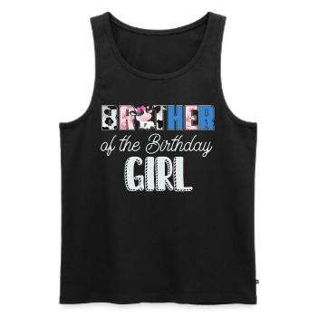 Kuhgeburtstag, Bauer Geburtstag Mädchen - Männer Premium Bio Tank Top - Schwarz - Vorne - AI Model Male 178 light (178cm)
