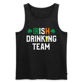 Irish Drinking Team - Men's Premium Organic Tank Top - black - Front - AI Model Male 178 light (178cm)