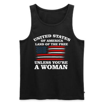 United States of America, Land of free - Men's Premium Organic Tank Top - black - Front - AI Model Male 178 light (178cm)