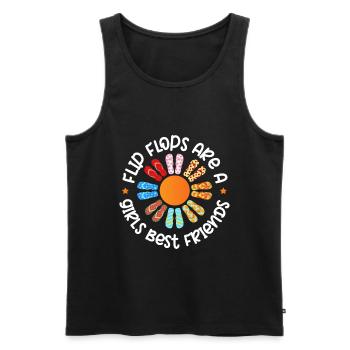 Flip Flops Sind Eine Beste Freundin Für Mädchen - Männer Premium Bio Tank Top - Schwarz - Vorne - Michal (187cm)
