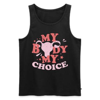 L’avortement, mon corps mon choix - Débardeur bio Premium Homme - noir - Devant - AI Model Male 178 light (178cm)