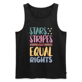 Star Stripes and Equality - Men's Premium Organic Tank Top - black - Front - Michal (187cm)