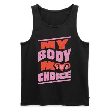 Abtreibung, Mein Körper Meine Wahl - Männer Premium Bio Tank Top - Schwarz - Vorne - Michal (187cm)