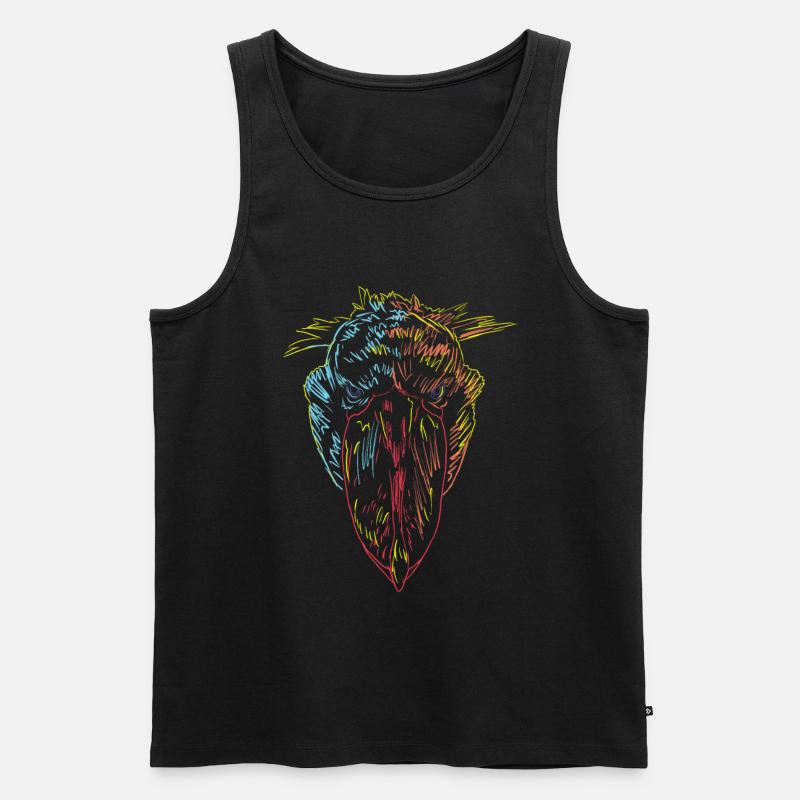 Bunter Vogel Schuhschnabel - Männer Premium Bio Tank Top - Schwarz