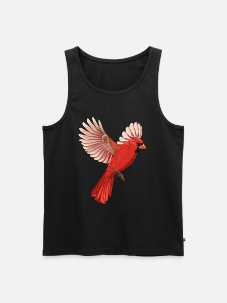 Fliegender Vogel Rotkardinal - Männer Premium Bio Tank Top - Schwarz