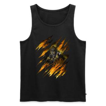 Firefighter Professional Fire Brigade Fire Brigade - Men's Premium Organic Tank Top - black - Front - Michal (187cm)
