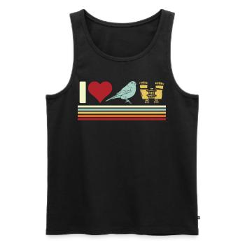 Bird watching, ornithology - Men's Premium Organic Tank Top - black - Front - AI Model Male 178 light (178cm)