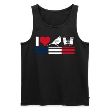 Bird watching, ornithology - Men's Premium Organic Tank Top - black - Front - Michal (187cm)