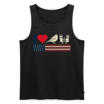 Bird watching, ornithology - Men's Premium Organic Tank Top - black - Front - Michal (187cm)