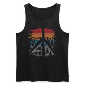 Wandern Im Freien Frieden Und Liebe - Männer Premium Bio Tank Top - Schwarz - Vorne - AI Model Male 178 light (178cm)
