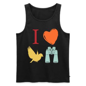 Bird watching, ornithology - Men's Premium Organic Tank Top - black - Front - Michal (187cm)