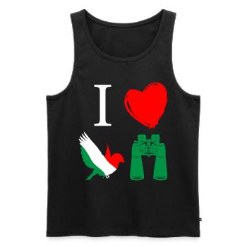 Bird watching, ornithology - Men's Premium Organic Tank Top - black - Front - Michal (187cm)