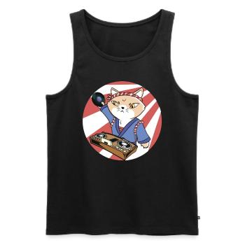 Musik-Disk-Jockey DJ Vinyl-Plattenspieler Japan - Männer Premium Bio Tank Top - Schwarz - Vorne - AI Model Male 178 light (178cm)
