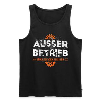 Handwerker AUSSER BETRIEB Arbeits-Kollegen Sprüche - Männer Premium Bio Tank Top - Schwarz - Vorne - Michal (187cm)