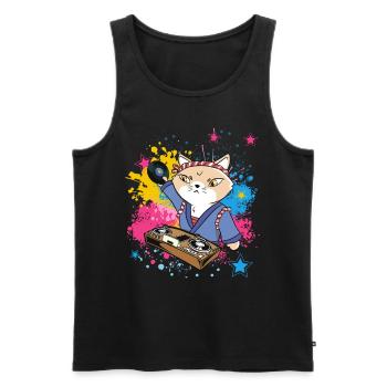 Musik-Disk-Jockey DJ Vinyl-Plattenspieler Japan - Männer Premium Bio Tank Top - Schwarz - Vorne - Michal (187cm)