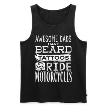 Great fathers have beard tattoos and ride motorcycles - Men's Premium Organic Tank Top - black - Front - AI Model Male 178 light (178cm)