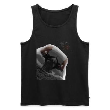 Curieux Moineau Domestique Moineau Domestique Oiseau Moineau - Débardeur bio Premium Homme - noir - Devant - AI Model Male 178 light (178cm)
